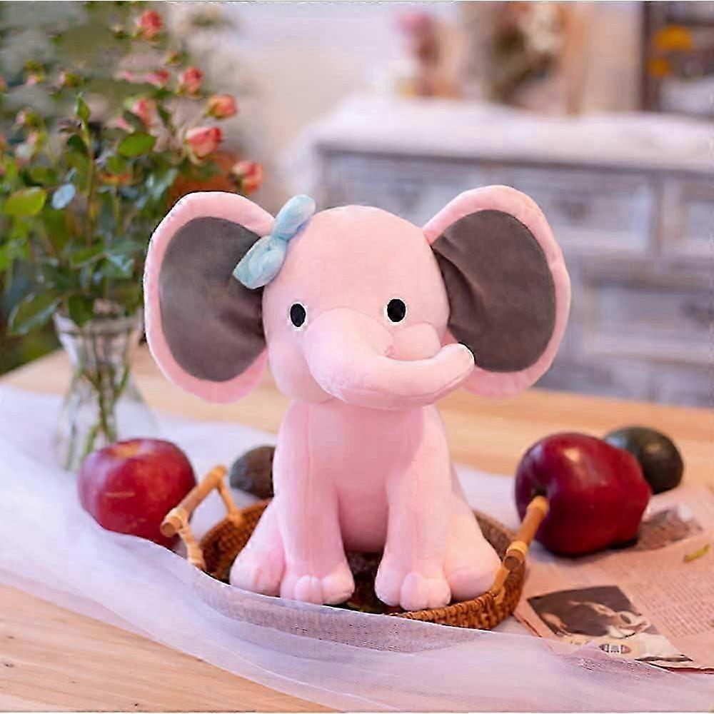Elephant plush toy, kawaii baby toys for boys and girls, ideal for nursery, room decoration, 25 cm (pink)