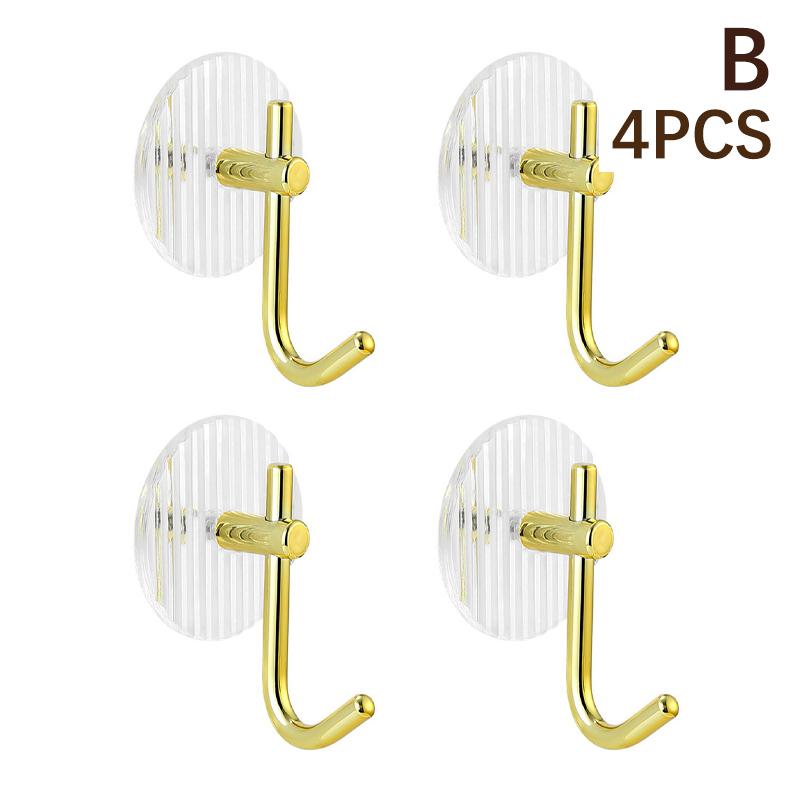 1/4PCS Self-adhesive Wall Hooks Acrylic Bathroom Hooks for Hanging Waterproof Luxury Adhesive Hook Towel Holder Home Accessories