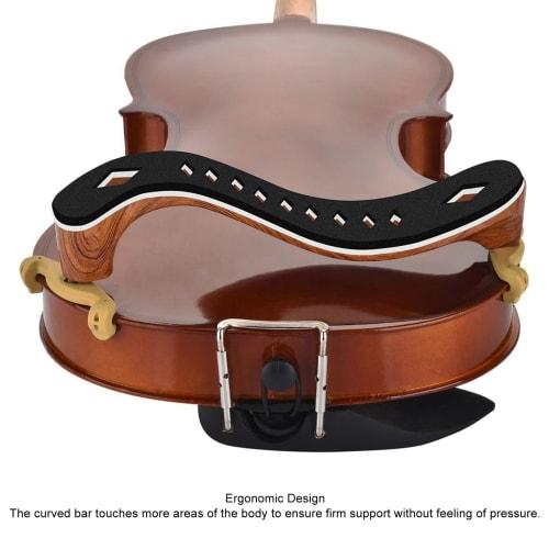 Violin Shoulder Rest, 3/4-4/4 Size, Non-Slip, Wood Grain Finish, Adjustable, Ergonomic, Breathable, with Support for Violin Practice (3/4-4/4)