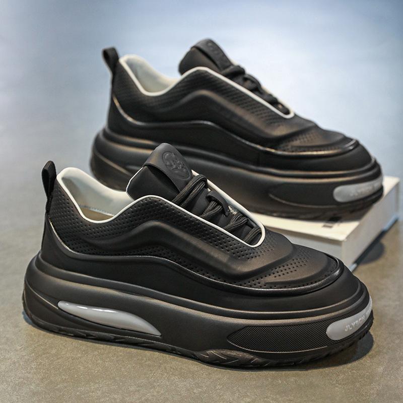 

Men s shoes 2024 autumn new trend thick-soled heightening sports board shoes youth young trend versatile casual shoes 43 чорний