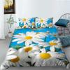 3D Small Daisy Pattern Bedding Single Double Bed Full Size Plant Chrysanthemum Pattern Pillowcase and Quilt Cover 2 or 3 Comfortable Home Decoration