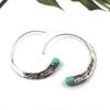 Vintage Punk-Style Turquoise Thai Silver Stud Earrings