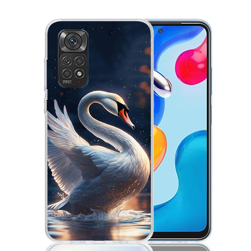 Black Swan Noble Phone Case For Xiaomi Redmi Note 15 14 13 12S 12 Pro Plus 11S 11E 11 11T 10S 10 Art Soft Pattern Cover Redmi No