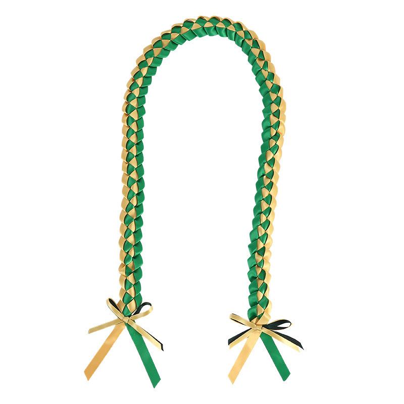 

Handmade Ribbon Rope Class Of School College High School Graduation Double Necklace Leis Congratulation Party Gifts B