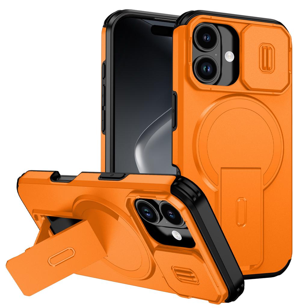 For iPhone 17 Case Kickstand Camera Slider PC + TPU Phone Cover Compatible with MagSafe