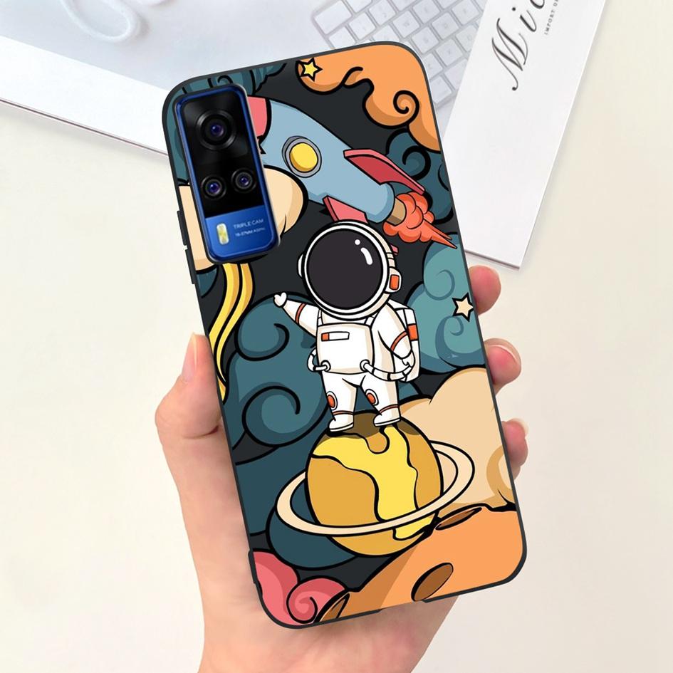 For Vivo Y31 2021 Case Cute Duck Cat Cartoon Coque Matte Soft Silicone Back Cover For Vivo Y51 Y51A Y53s Y 31 V2036 V2030 Fundas