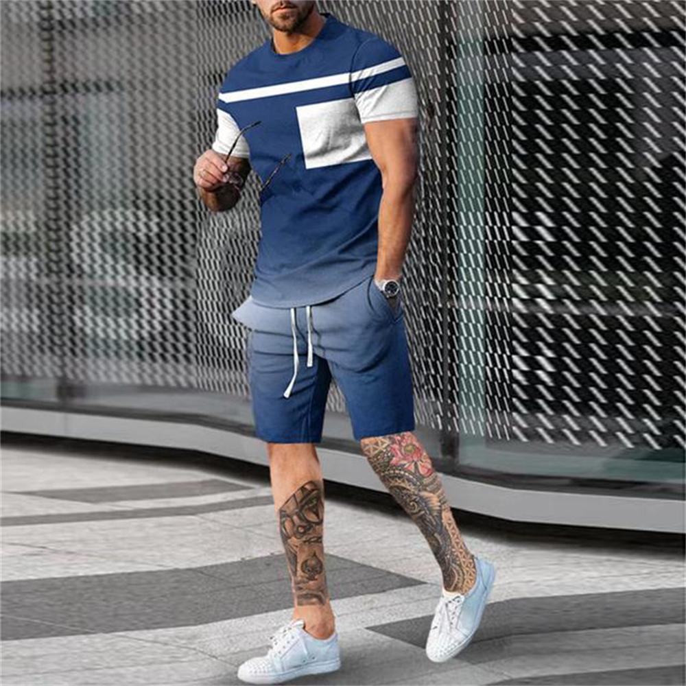 

Oversized Men s Trend Casual Tracksuits 2024 3D Digital Print T-shirt Shorts Set 2 Piece Outfit Summer European Jerseys 6XL