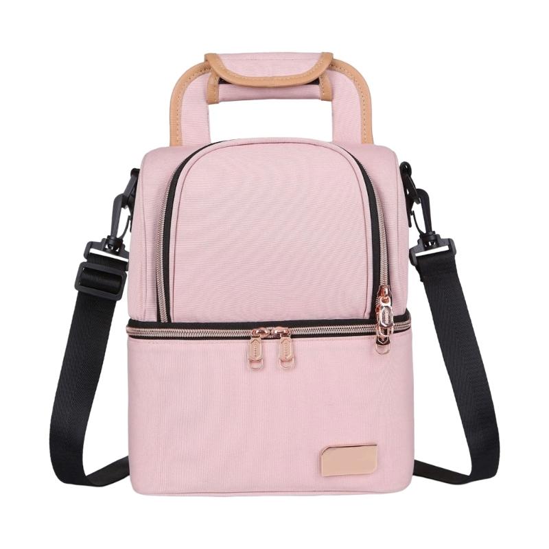 Insulated Breast Milk Bottle Coolers Backpack with Shoulder Strap Breastmilk Bottle Coolers Bag Splashproof Shoulder Bag розовый