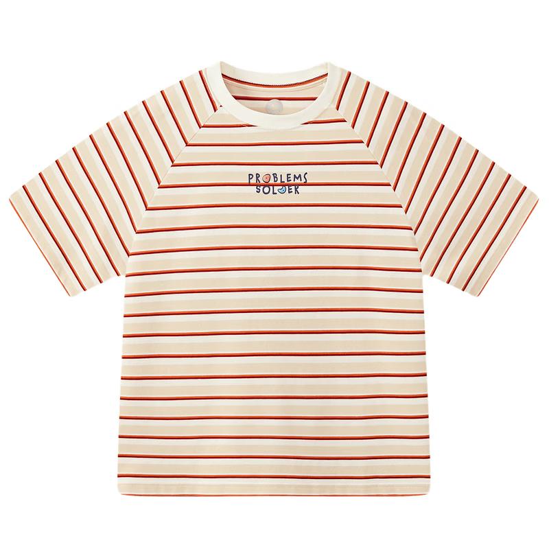 MQD Boys' College Style Striped Short Sleeve T-Shirt