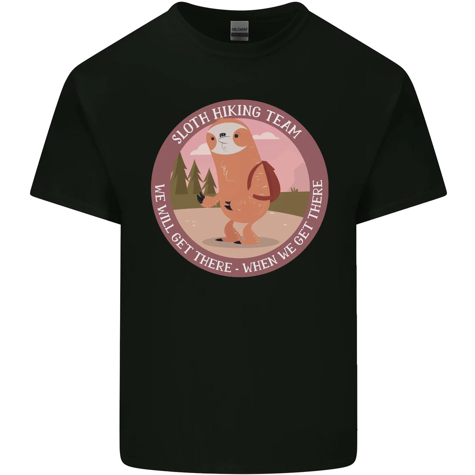 Sloth Hiking Team Funny Trekking Walking Kids T-Shirt Childrens S