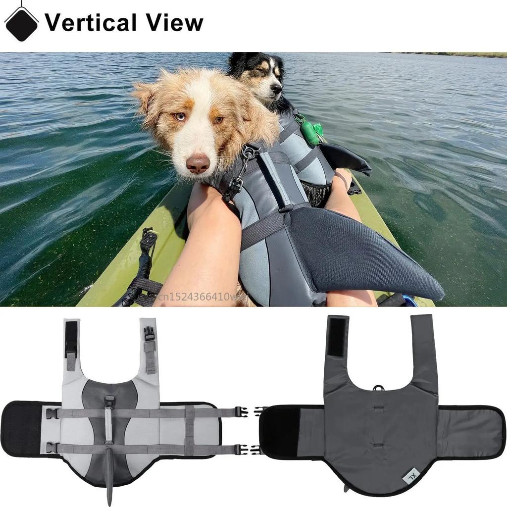 Giubbotto di salvataggio per cani Shark, galleggiabilità migliorata, vestiti da nuoto per cani di piccola taglia, giubbotto di sicurezza con maniglia per cani di media e grande taglia, surf