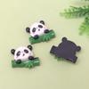 Nouveaux 100Pcs Bambou Panda Résine Cabochons Plat Dos Dessin Animé Animal Perles Sans Trou pour Scrapbooking DIY Fabrication de Bijoux