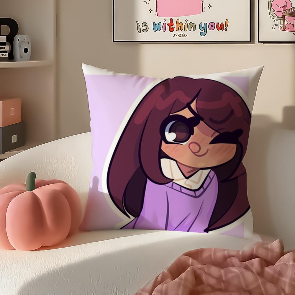 Cute Anime Cat AAphmau Meow Cushion Cover Pillowcase Short Plush Invisible Zipper Room Sofa Cushion Cover