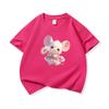 Kids Cotton T Shirt Cute Mouse Holding Daisy Print Crew Neck Short Sleeve Tee Casual Boys Girls Summer Tops