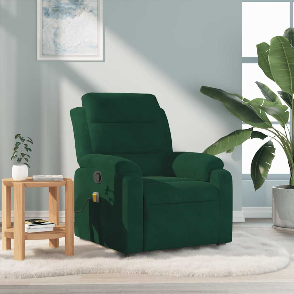 Massage Chair Dark Green Velvet