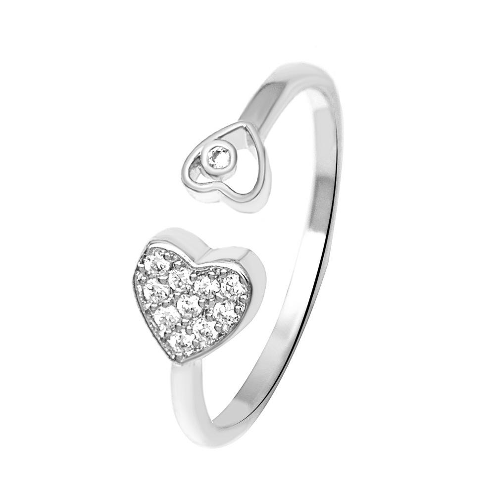 Trendy Diamond Butterfly Heart Open Ring - Unique Musical Note Design for Couples