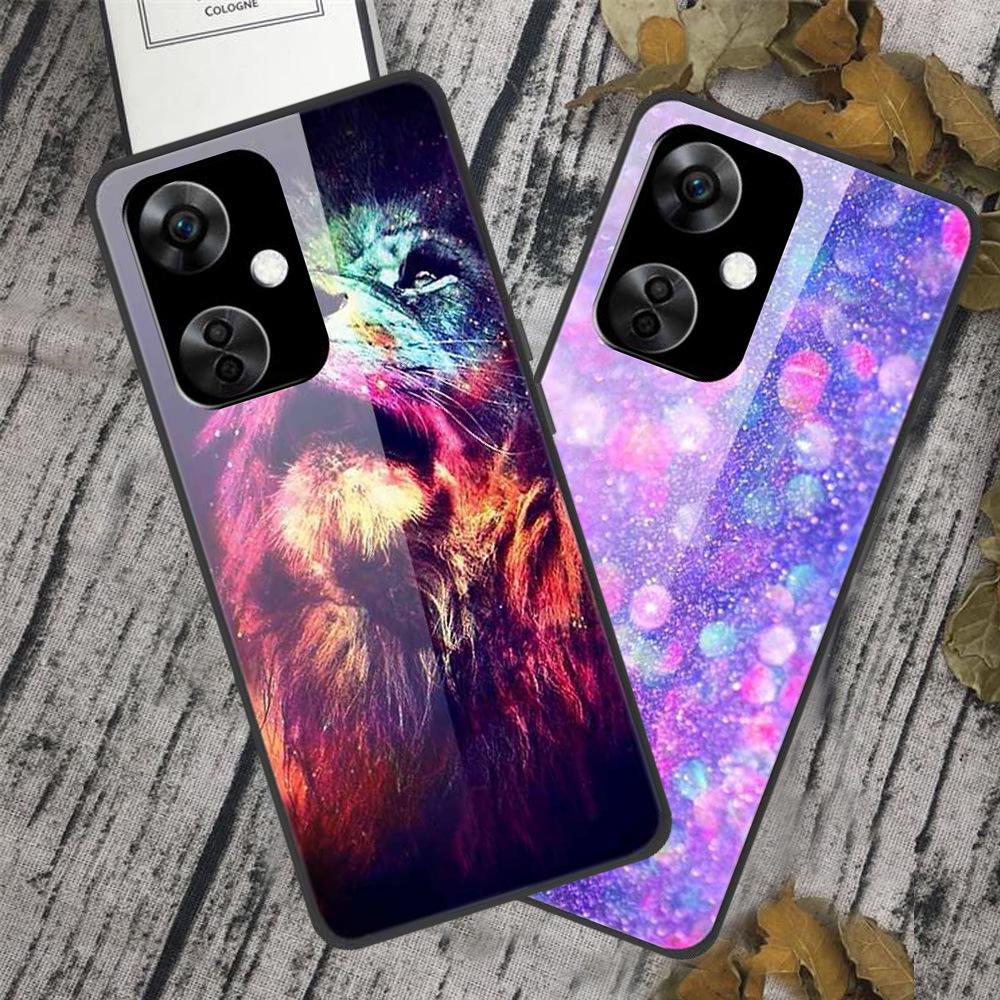Personalisierte bunte Landschafts-Handyhülle mit gehärtetem Glas für OnePlus NORD CE 3 5G