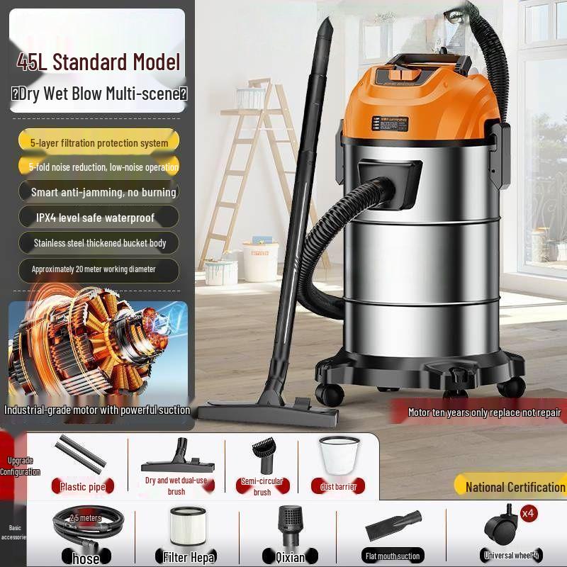 High Suction Power Vacuum Cleaner: Home & Industrial Use, Integrated Sweep & Mop, Dry/Wet Functionality