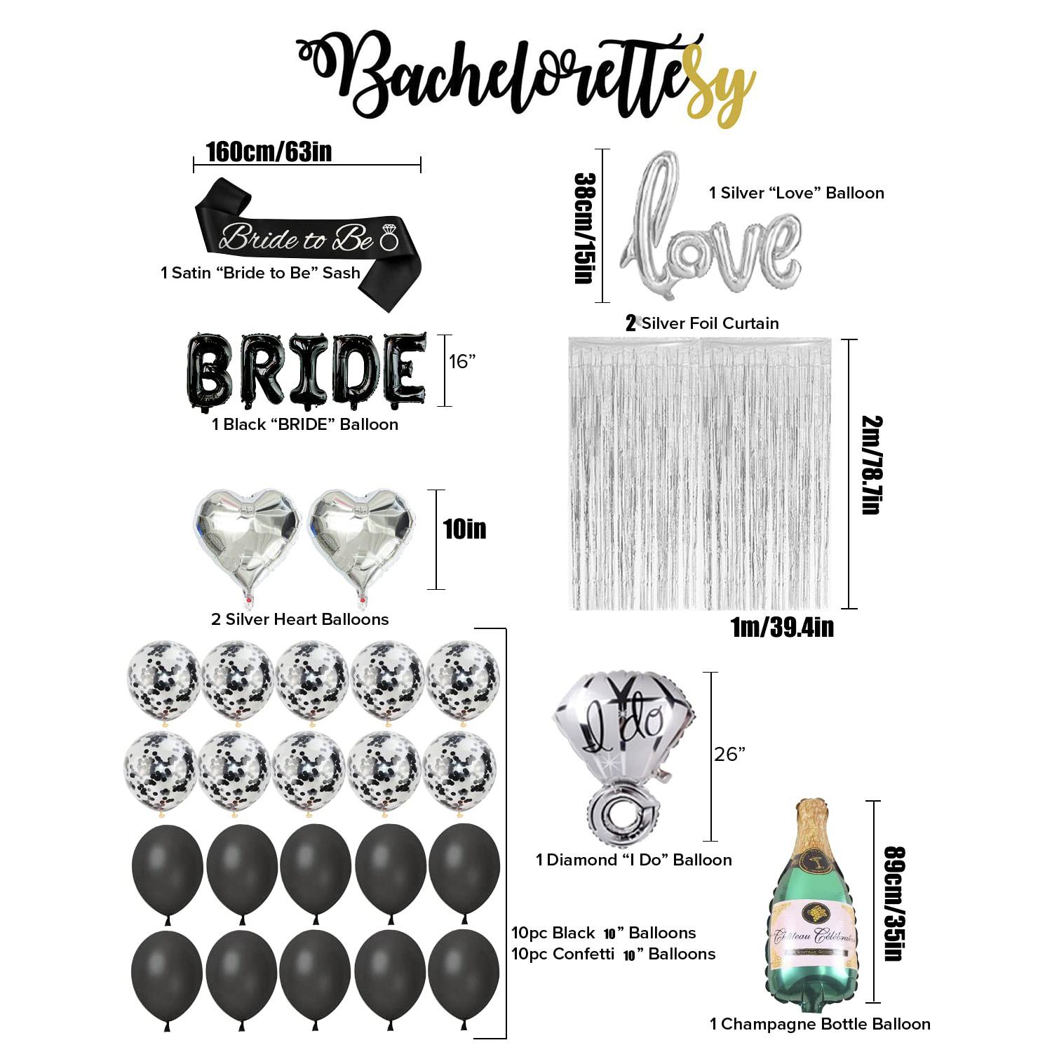 

Набор украшений для девичника из 33 предметов для будущей невесты, украшения для свадебного душа, помолвка — воздушные шары, пояс, занавеска из фольги