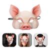 POPETPOP Animal Half Mask, Pig Half Mask, Halloween EVA Half Face Animal Masquerade Mask, Cosplay, Haunted House, Costume Parties, Festivals, Pink