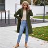 Women's Casual Longline Button Front Long Sleeve Coat Color