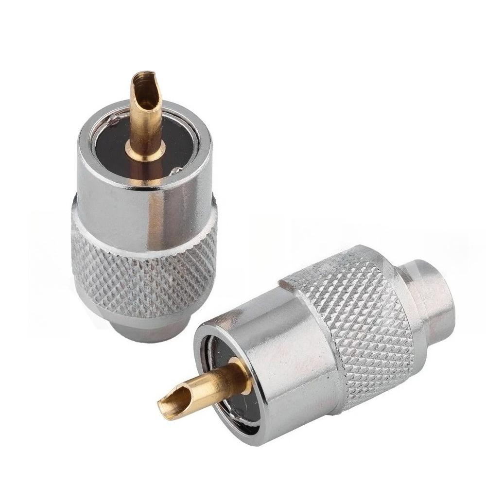 1/5/10PCS UHF PL-259 Male RF Connector 58mm Tail Hole Split Type for RG58 LMR-400 Coaxial Cable Antenna Wiring