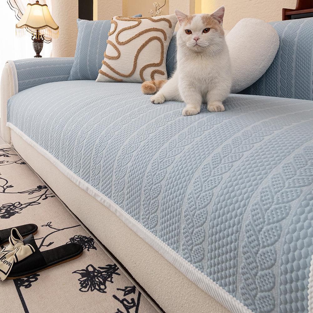 Ice Silk Summer Sofa Cushion  New Modern Simple Non-Slip Cool Summer Sofa Cover Cover Versatile