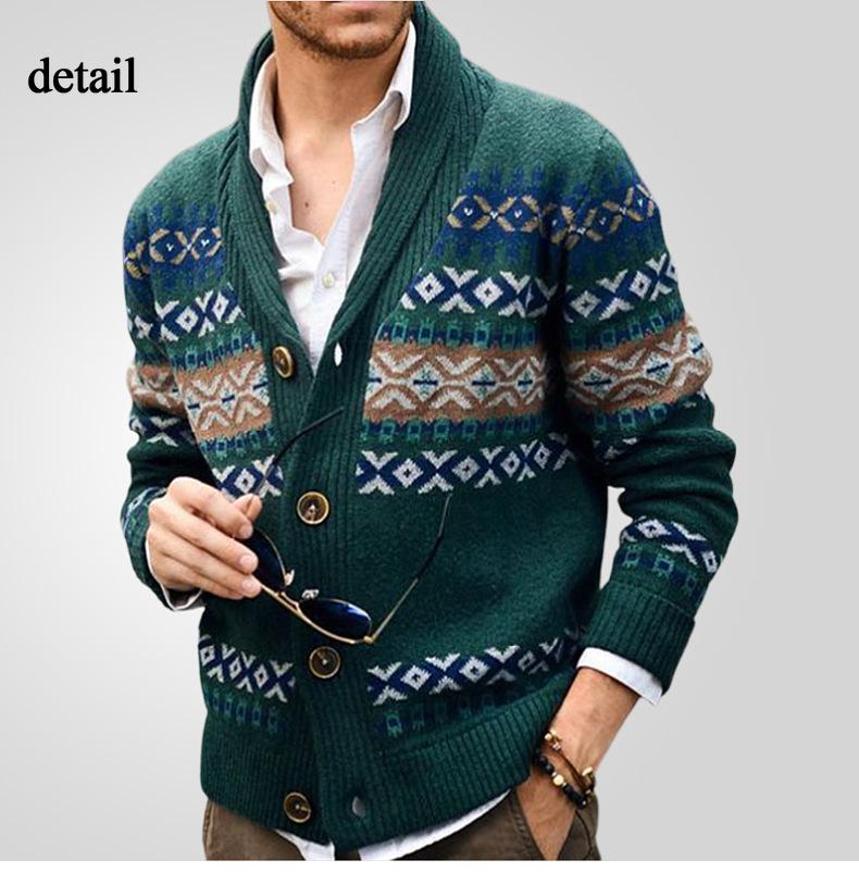 Men's Casual Cardigan Sweaters Shawl Collar Long Sleeve Knit Button Down Cardigans Fall Winter Lightweight Loose Fit Knitted Sweater Outwear for Men