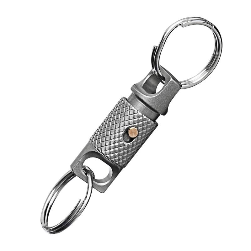 

Titaniums Alloy Keychain Antirust Durable 360 Degree Rotation Quick Disassembly Keyrings Attachments for Outdoor Use 1