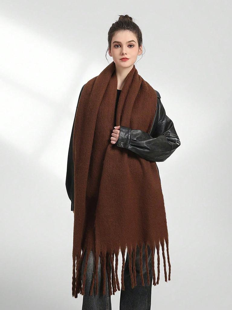 Winter Thick Warm Scarf Women Cashmere Shawl and Wraps Pashmina Neckerchief Bufanda Female Solid Tassel Echarpe Poncho