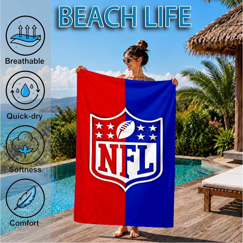 NFL Team Collection Beach Towel, Microfiber Beach Towel, Perfect For Pool, Beach, Travel, Home Decor Beach Party Fan Gifts