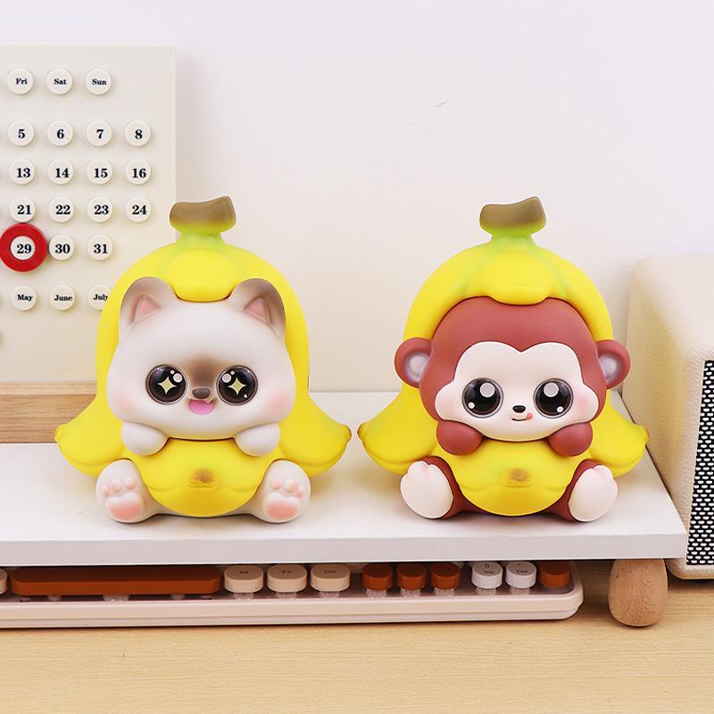 Cute Banana Piggy Bank Large Capacity Cartoon Animal Coin Storage Box for Children Boys Girls Christmas Gift