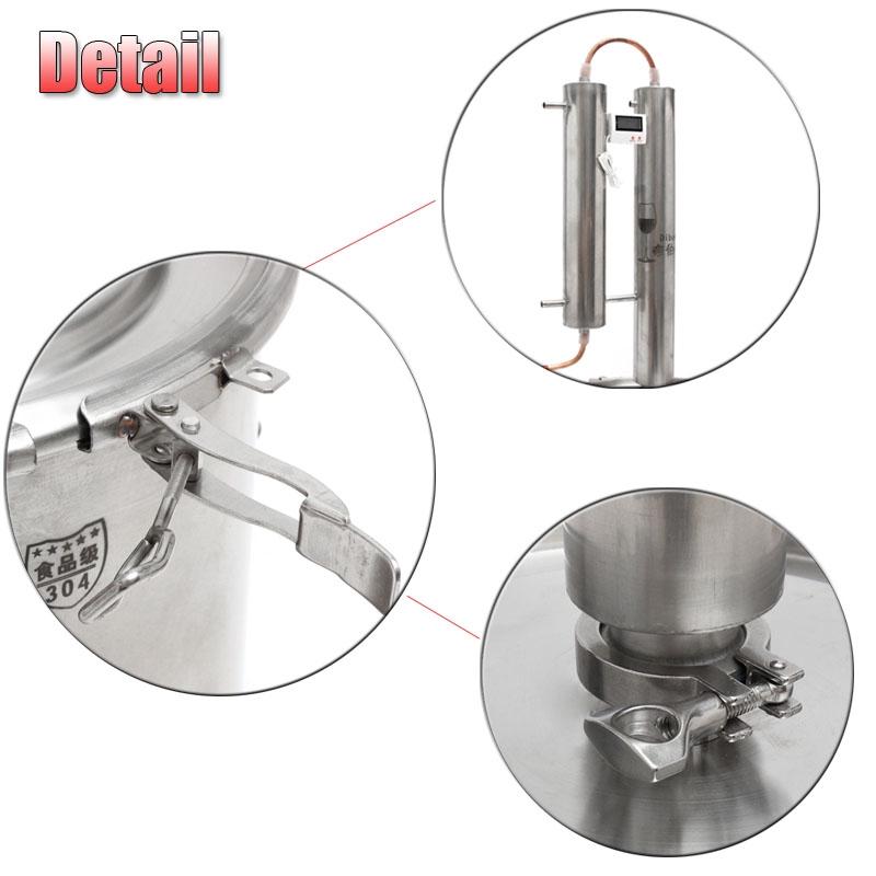 12/20/35L Stainless Efficient DIY Alcohol Ethanol Distiller Home Brew Still Moonshine Wine Making Tools Boiler