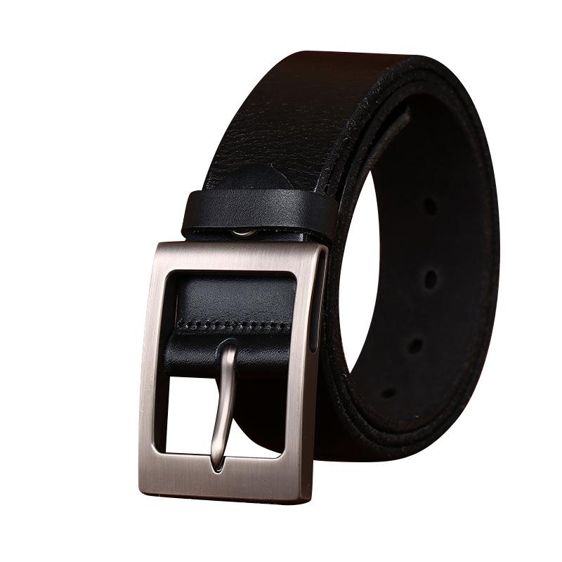 Retro Fashion Guochao Versatile Denim Casual Belt Men'S Genuine Leather Pin Buckle First Layer Cowhide Men'S Belt Men'S
