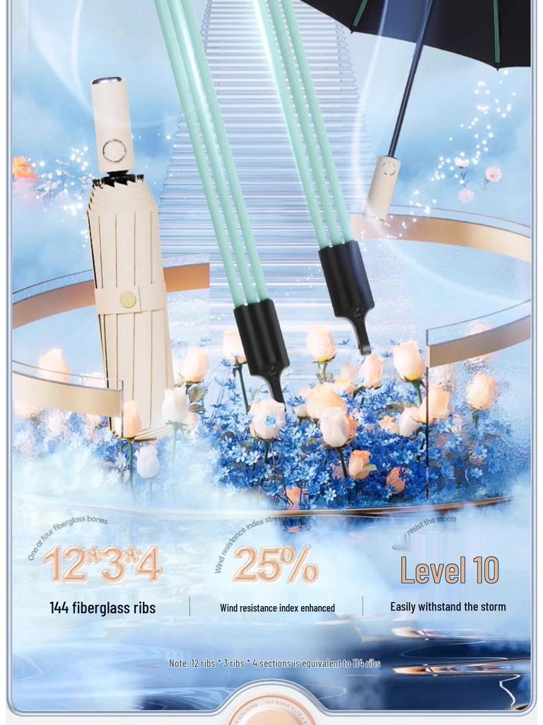 Extra Large Dual-Use Folding Umbrella, Auto-Open, Reinforced for Rain & Sun, UV Protection, Sunshade for Women & Men