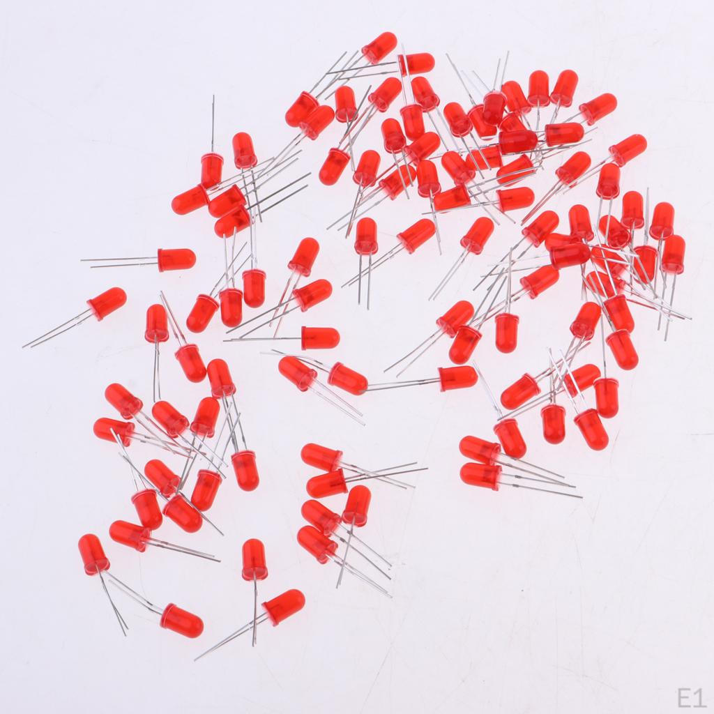 100x 5mm Emitting Diodes LEDs Bulb for Home Components Light