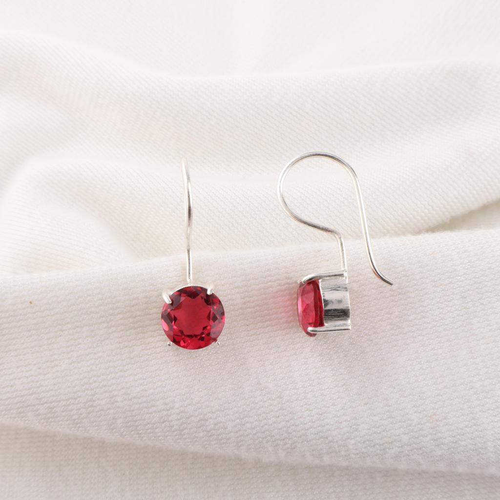 Rosa Rubellit Ädelsten Smycken, 925 Sterlingsilver Örhänge, Handgjort Charmigt Örhänge, Bohemiskt Rubellit Örhänge För Mormor Gåva