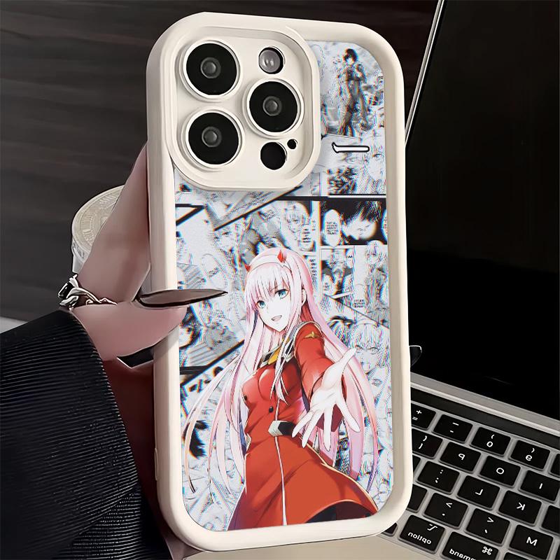Phone Case for iPhone 17 Air 16E 15 16 Pro Max Darling Zero Two 02 Anime Cover 14 Plus 13 12 Mini Soft Shell Silicone Fundas