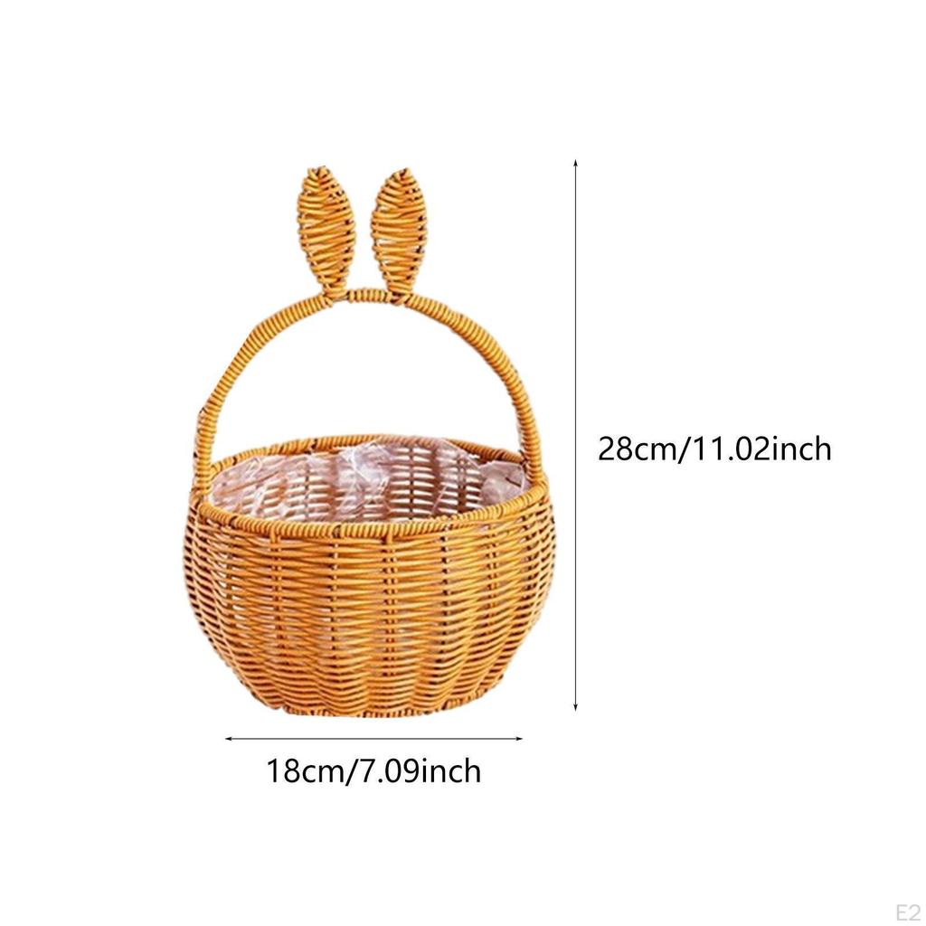 Hand Woven Basket DIY Flower Arrangement Festival Decoration Organizing Portable with Handles Party