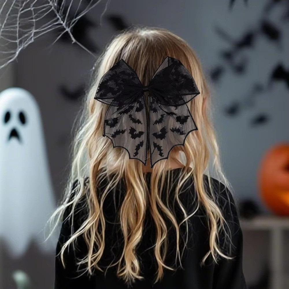 Bat Embroidery Halloween Hair Clip Bowknot Hair Accessories Spring Hair Clip  Cosplay Events