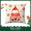 Christmas Snowman And Tree Pillowcase Bedroom Sofa Cushion Cover 100% Polyester Living Room Cushion Pillowcase Home Decor