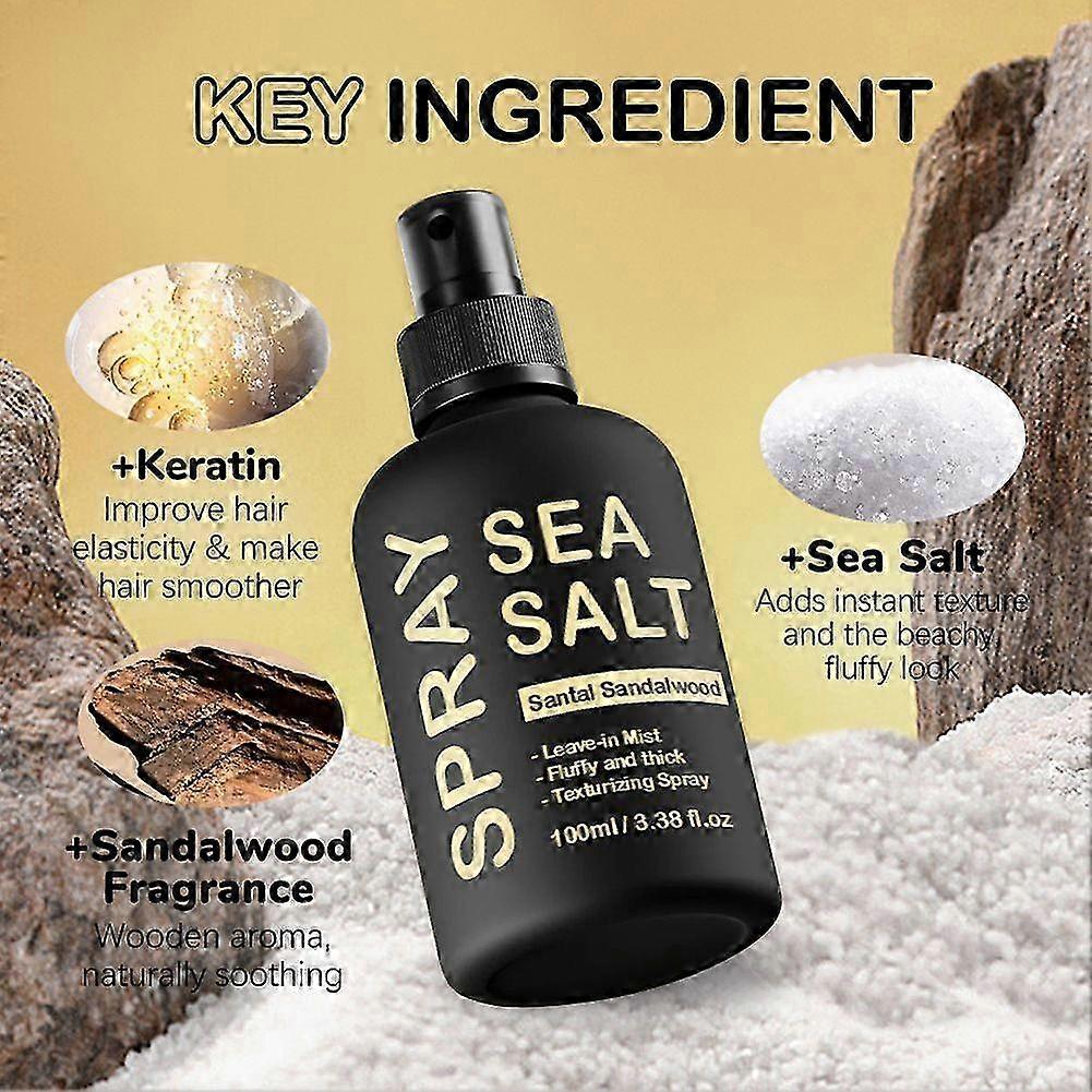 1-3X 100ml Sea Salt Sea Salt Hair Spray for Men Hair Texturizing Spray for Volume & Beach Waves, Hair Styling Products