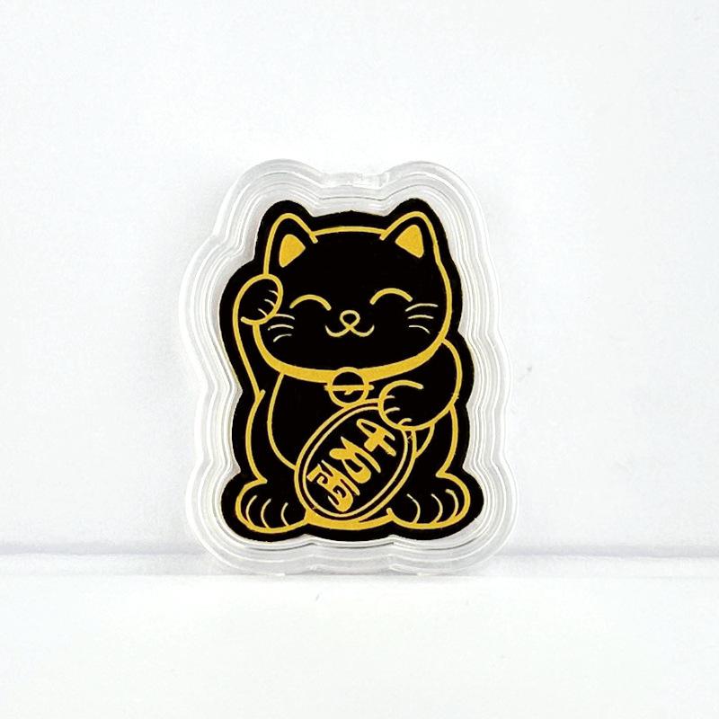 Pure Gold Fortune Maneki-neko and Pixiu Wealth God Phone Sticker Omamori