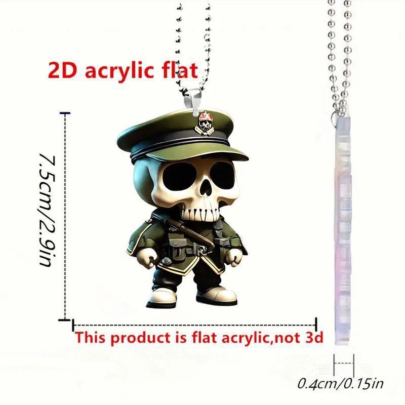

Acrylic 2d Fun Skull Car Decoration Pendant Perfect For Christmas Ideas Gift