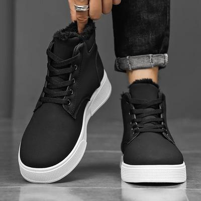 Móda Zima Nové Pánské Nepromokavé Sněhule Vysoké Britský Styl Krátké Boty Pánské Boty s Plyšovými Teplými Bavlněnými Botami Džínové Boty