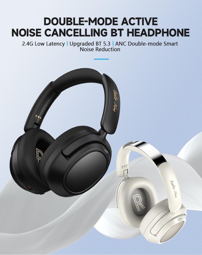 Dual-Feed Low-Latency Wireless Noise-Cancelling Bluetooth Headphones with Long Battery Life and 2.4G Connectivity