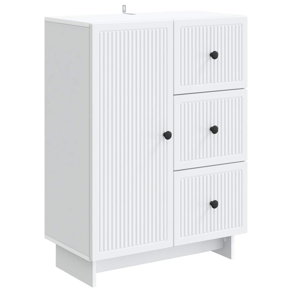 White Sideboard with Drawers 66 x 34.5 x 90 cm Engineered Wood