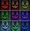 Maschera Purge LED Neon Wireless Glow in The Dark Cosplay Maschera Horror Halloween Mascherata Maschere da Festa Luminose Divertenti Travestimento