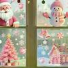Adesivi Natalizi per Finestre Babbo Natale Pupazzo di Neve Renna Buon Natale Adesivo per Vetro Decalcomanie per Finestre Paese delle Meraviglie Invernale