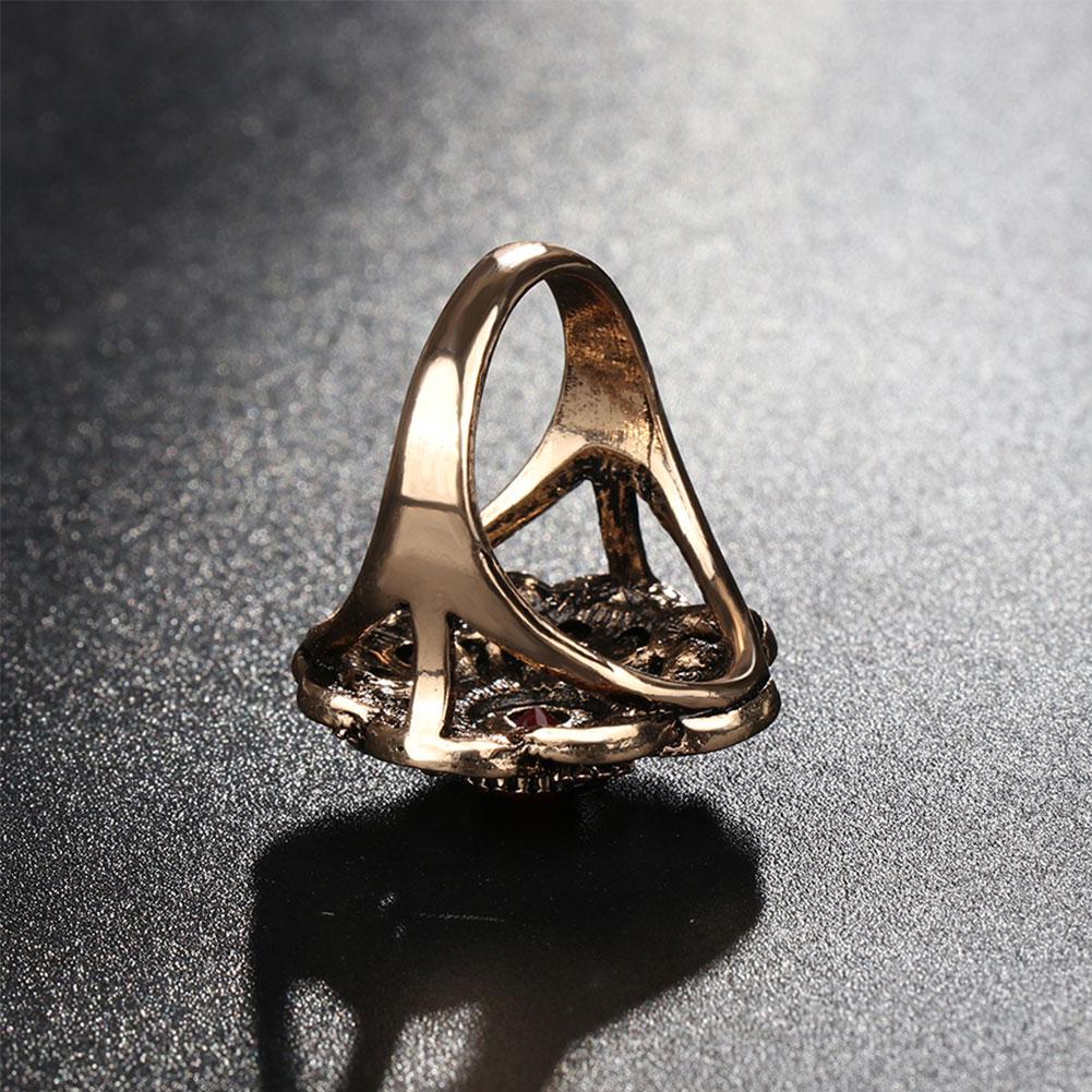 Vintage Women Hollow Floral Rhinestone Statement Ring Jewelry Party Cocktail